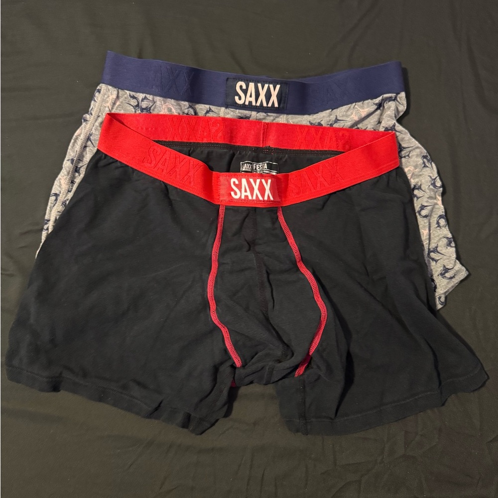 SAXX Men's Boxer Briefs - Red, Black, and Blue
